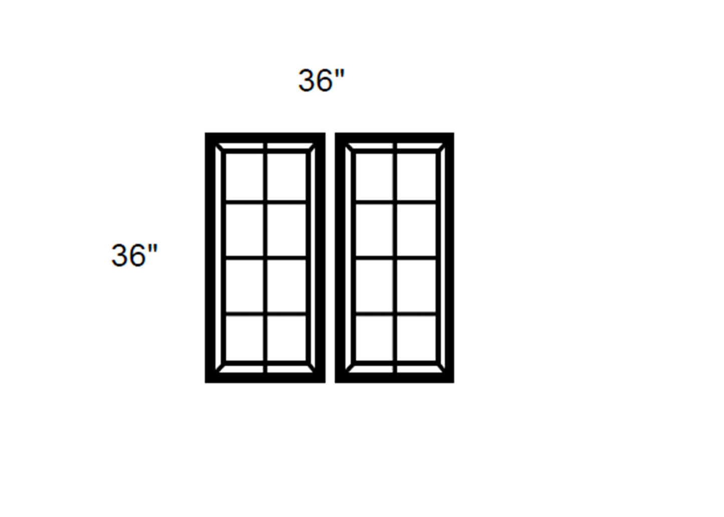 FC Shaker - Mullion Style Clear Glass Butt Door