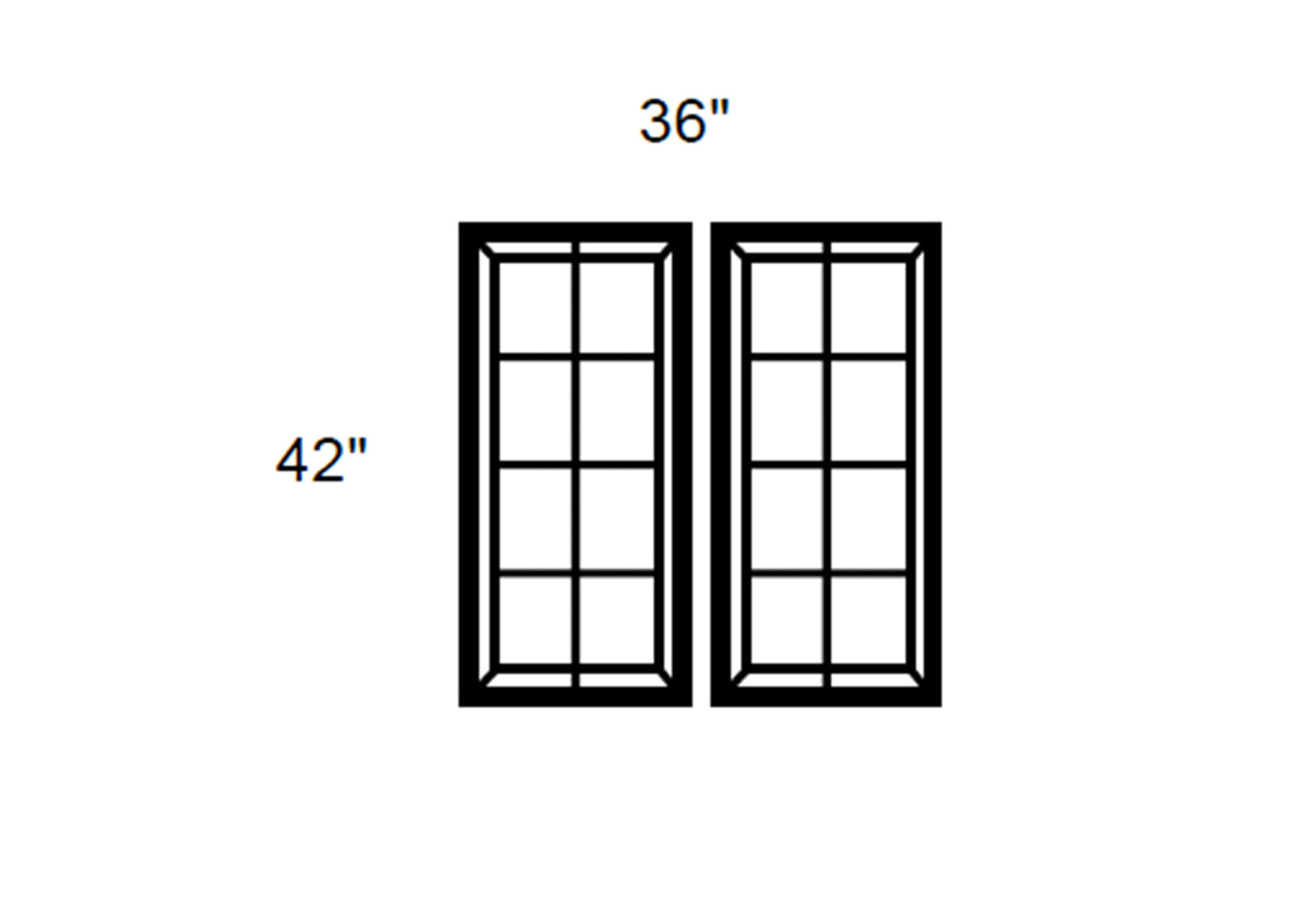 FC Shaker - Mullion Style Clear Glass Butt Door