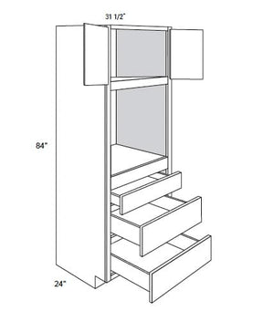 JAR Transitional - Tall Oven W/ Butt Doors & 3 Drawers