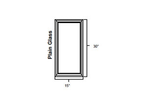 FC Shaker - No Mullion Style Clear Glass Single Door