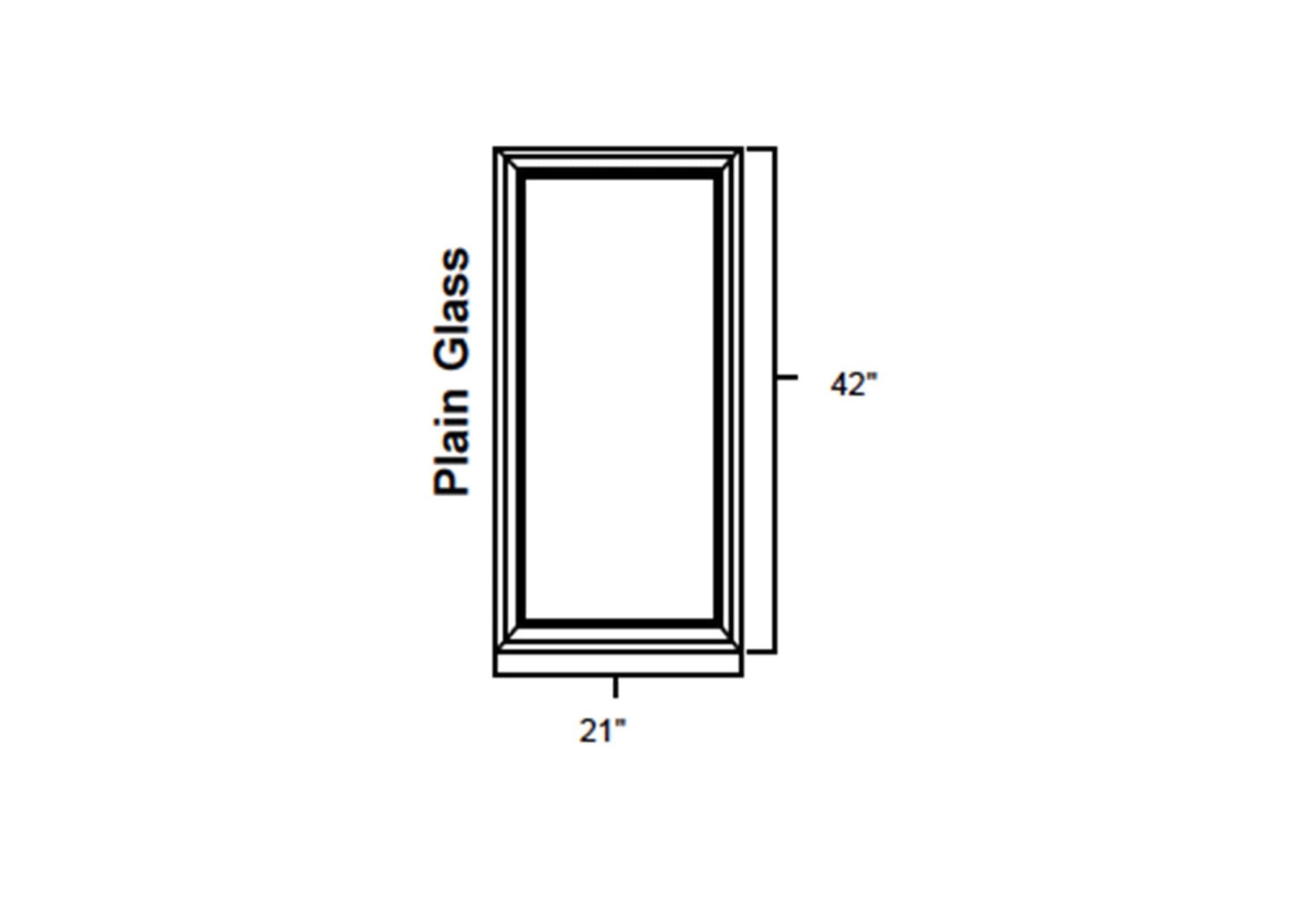 FC Shaker - No Mullion Style Clear Glass Single Door