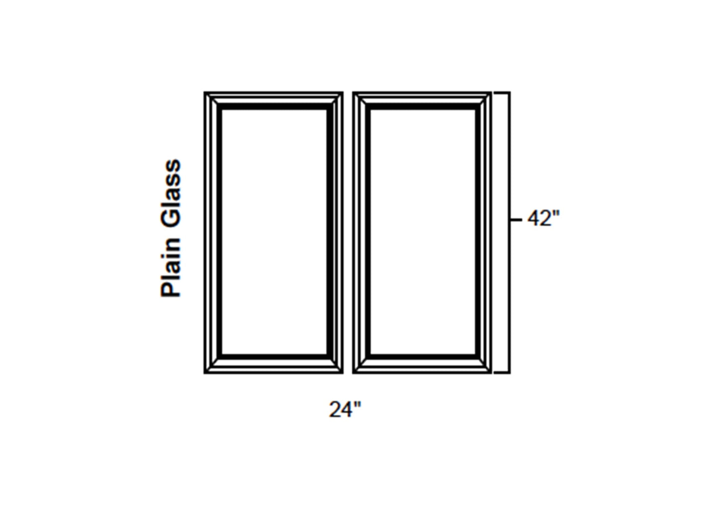 FC Shaker - No Mullion Style Clear Glass Butt Doors