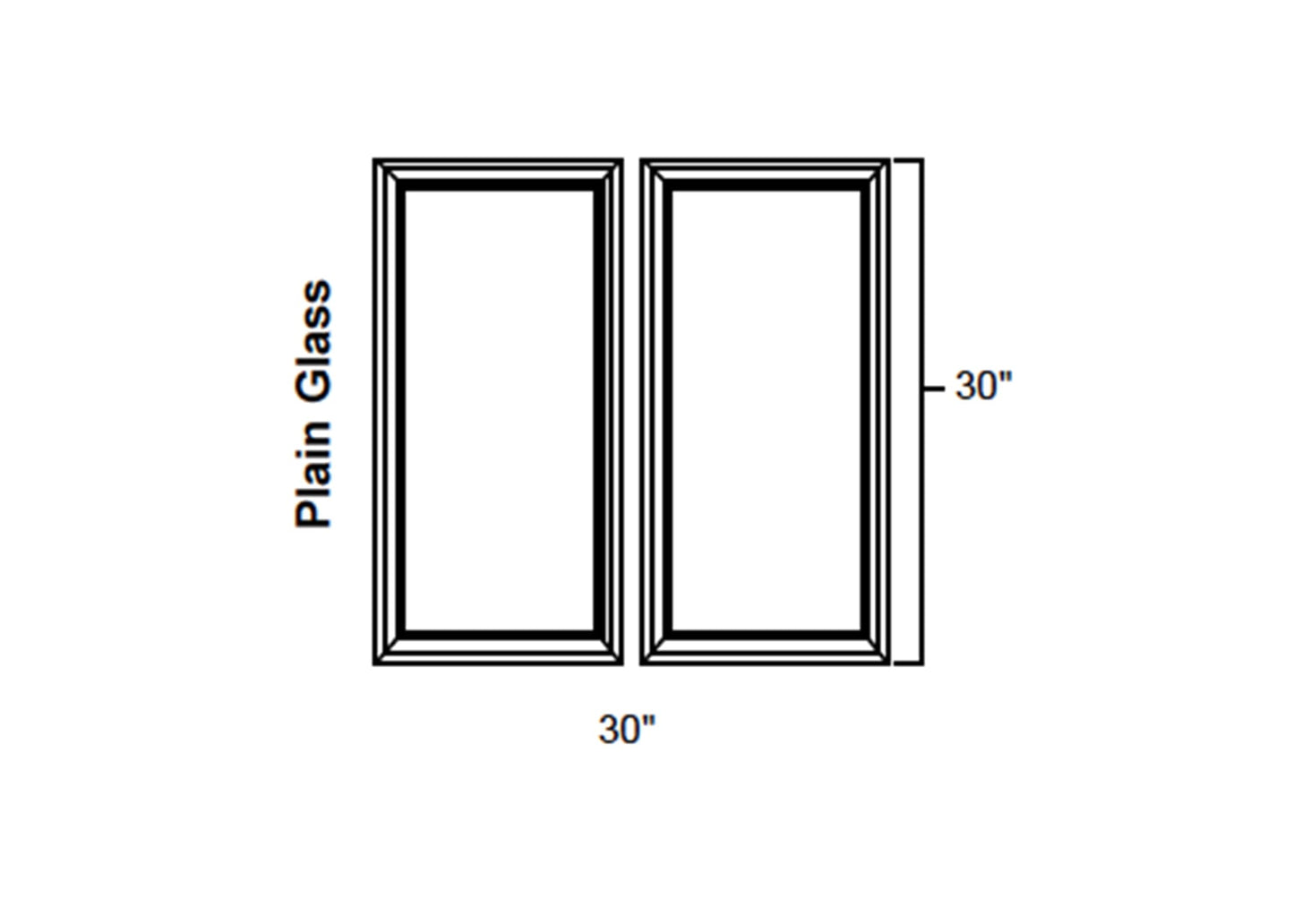 FC Shaker - No Mullion Style Clear Glass Butt Doors