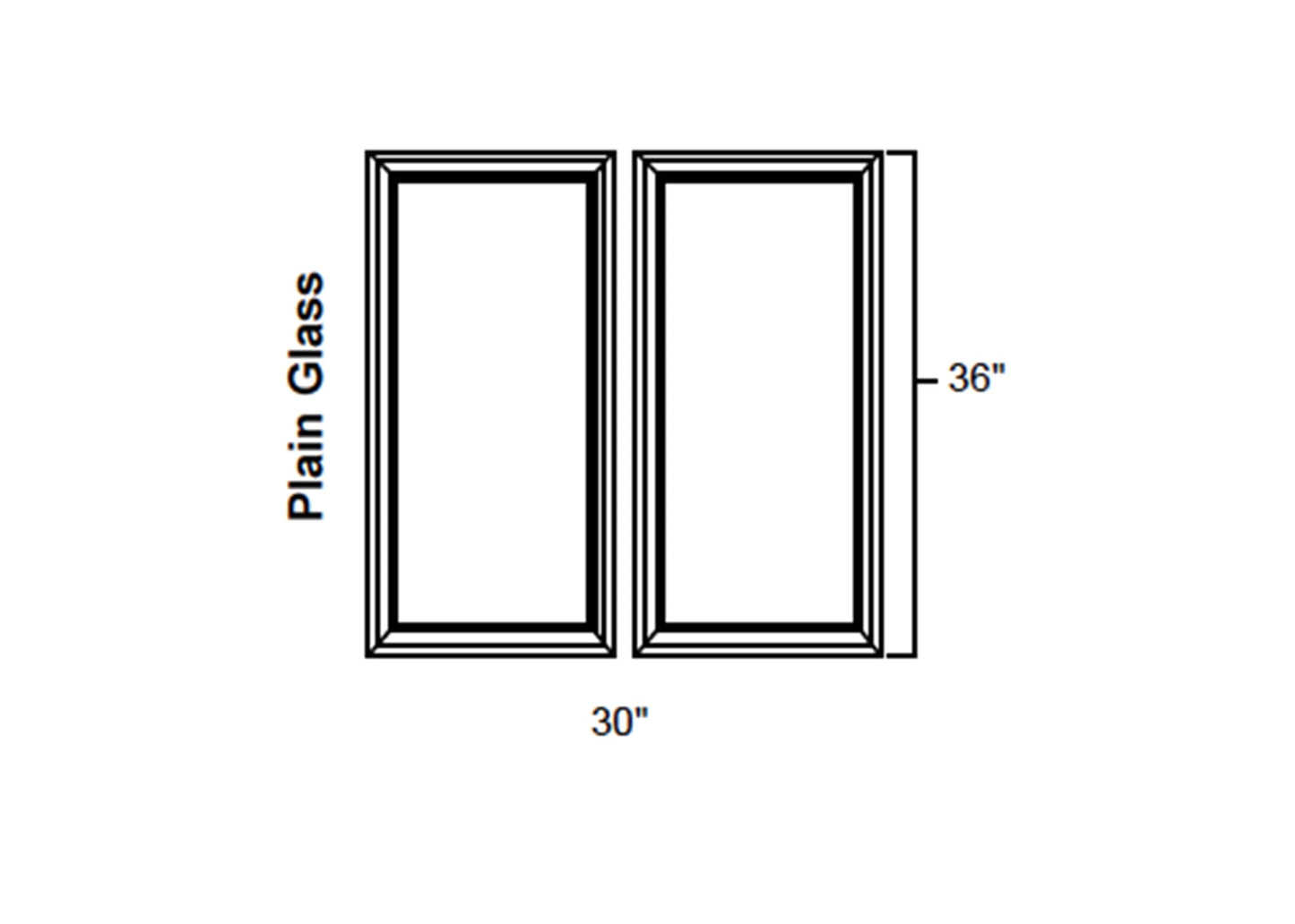 FC Shaker - No Mullion Style Clear Glass Butt Doors