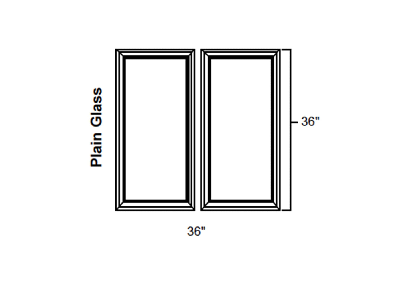 FC Shaker - No Mullion Style Clear Glass Butt Doors