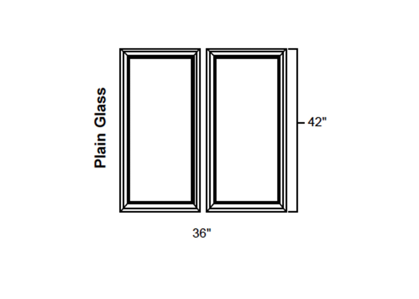 FC Shaker - No Mullion Style Clear Glass Butt Doors