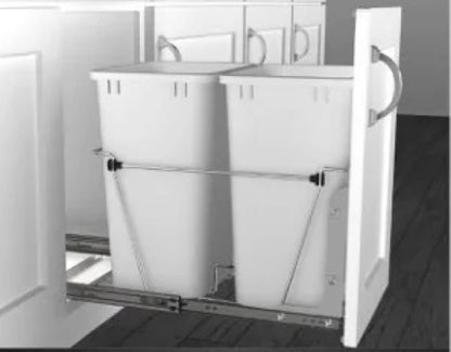 Wire Bottom Mount 35 qt Double Waste Container W/Door Mount Kit