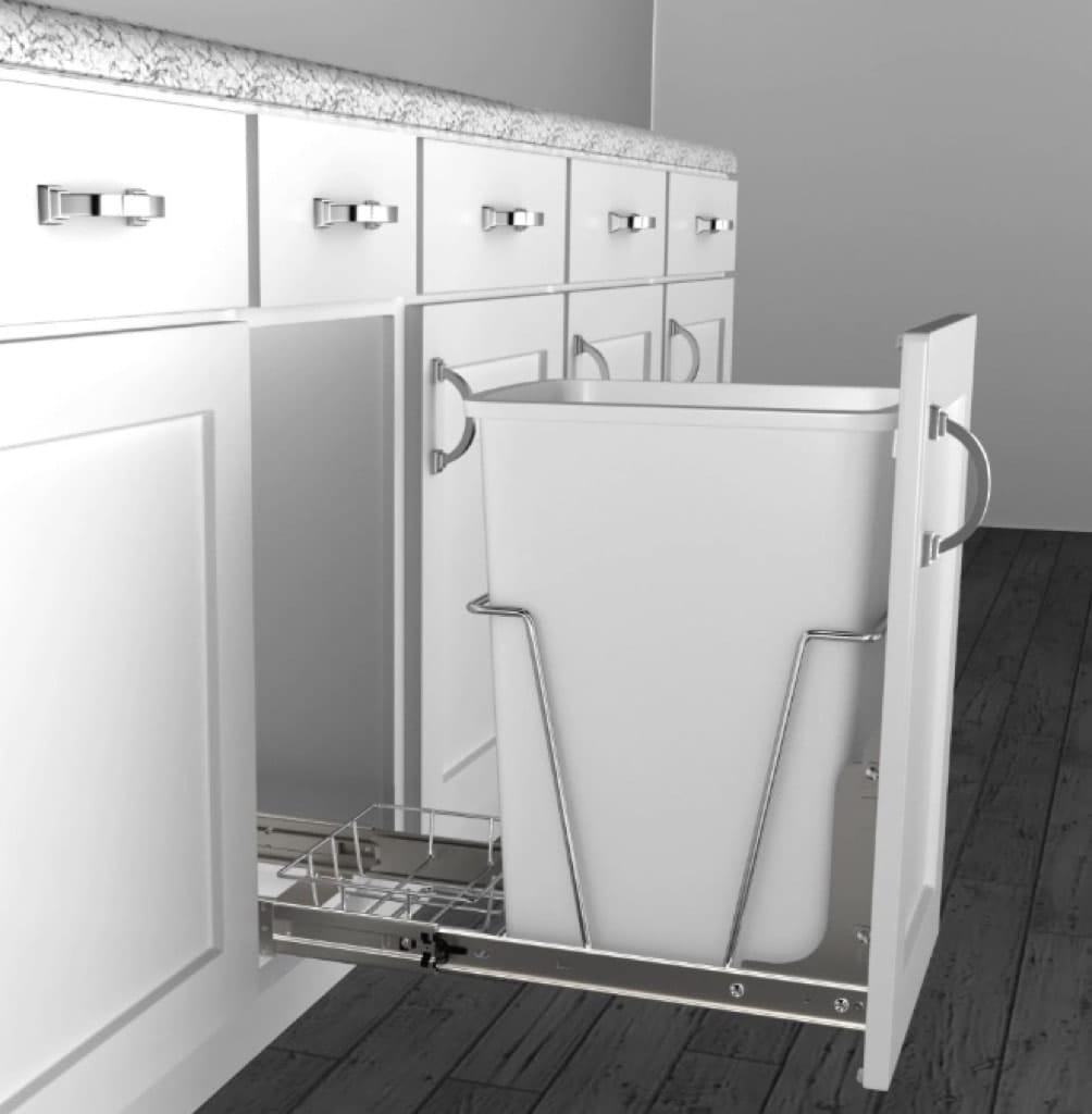 Wire Bottom Mount 35 qt Single Waste Container W/Door Mount Kit