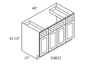 MX Recessed - Vanity Sink Bases 4 Doors W/ 2 Drawers