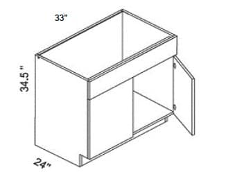Alvic - Sink Base Cabinet W/1 False Drawer & Butt Doors