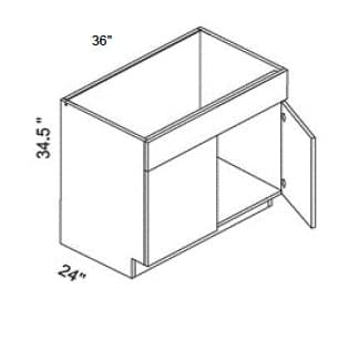 Alvic - Sink Base Cabinet W/1 False Drawer & Butt Doors