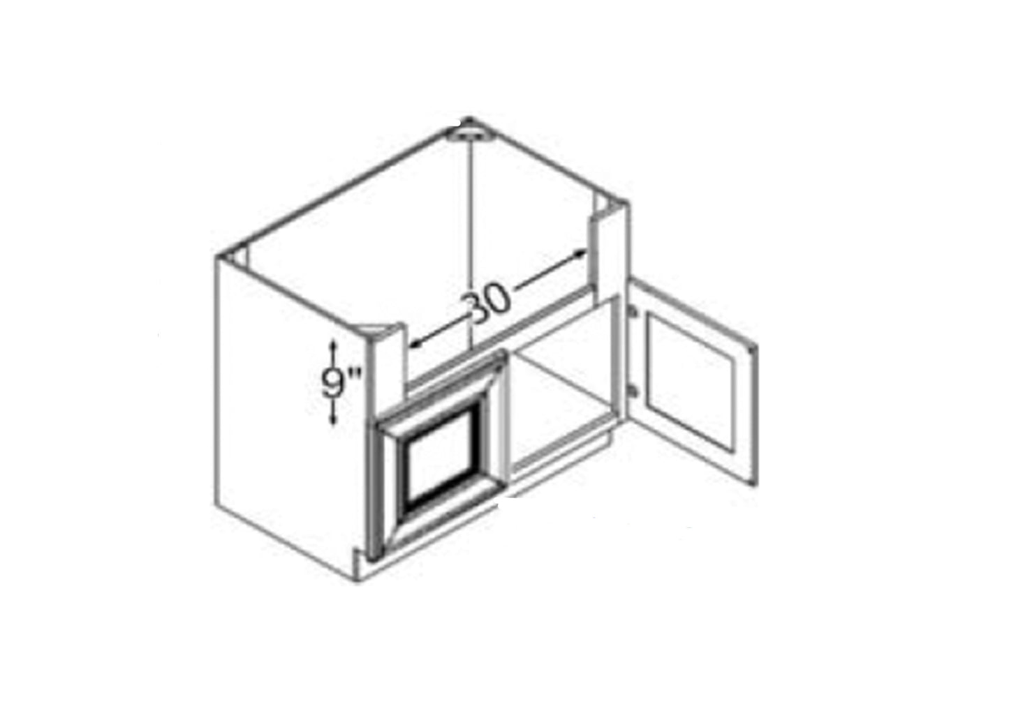JAR Shaker - Farm Sink Base W/Butt Doors