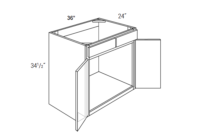 California - Sink Base Cabinet W/1 False Drawer & Butt Doors