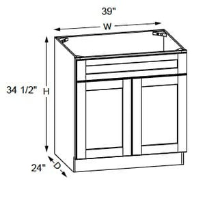 California - Sink Base Cabinet W/1 False Drawers & Center Style