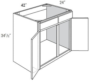 Essex - Sink Base Cabinet W/2 False Drawers with Center Stile