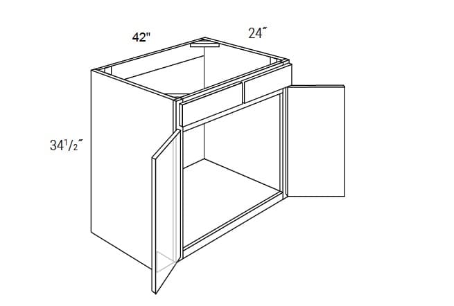 Petit - Sink Base Cabinet W/2 False Drawer & Butt Doors