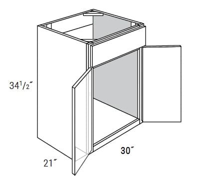 MX Recessed - Vanity Sink Base W/1 False Drawer & Butt Doors