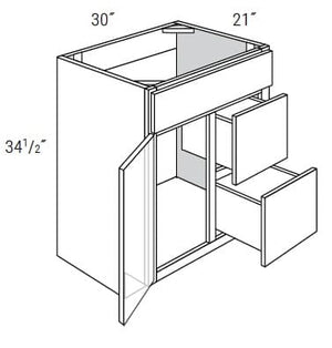 MX Recessed - Vanity Sink Bases W/2 Drawers on Right