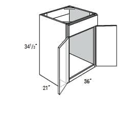 Amesbury Recessed - Vanity Sink Base W/1 False Drawer & Butt Doors