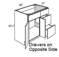 MX Recessed - Vanity Sink Bases W/2 Drawers on Left