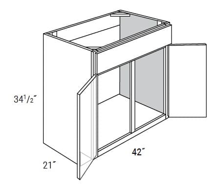 Amesbury Recessed - Vanity Sink Base W/1 False Drawer & Cenetr Stile JSI