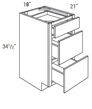 MX Recessed - Vanity 3 Drawer Base