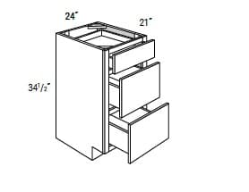 JAR Transitional - Vanity 3 Drawer Base