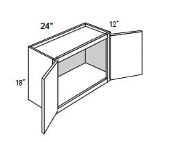 Amesbury Recessed - Wall Double Doors W/ 2 Butt Doors 18" Tall