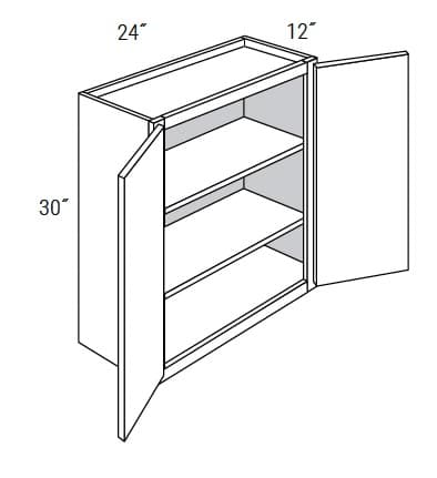 Amesbury Recessed - Wall Double Doors W/Butt Doors 30" Tall