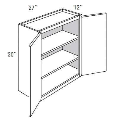 Amesbury Recessed - Wall Double Doors W/Butt Doors 30" Tall
