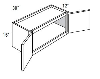 Amesbury Recessed - Wall Double Doors W/ 2 Butt Doors 15" Tall