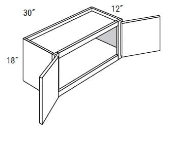 Amesbury Recessed - Wall Double Doors W/ 2 Butt Doors 18" Tall