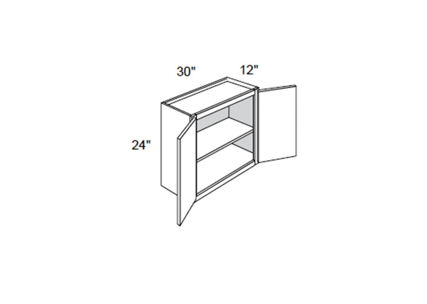 Amesbury Recessed - Wall Double Doors W/ 2 Butt Doors 24" Tall