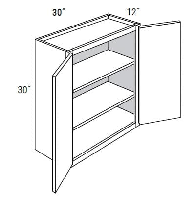 Amesbury Recessed - Wall Double Doors W/Butt Doors 30" Tall