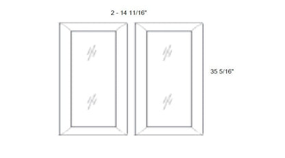 MX Recessed - No Mullion Style Clear Glass Butt Doors