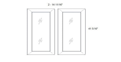 MX Recessed - No Mullion Style Clear Glass Butt Doors