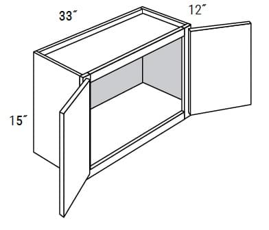 Amesbury Recessed - Wall Double Doors W/ 2 Butt Doors 15" Tall