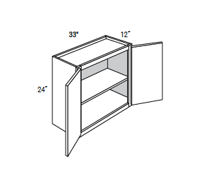 Amesbury Recessed - Wall Double Doors W/ 2 Butt Doors 24