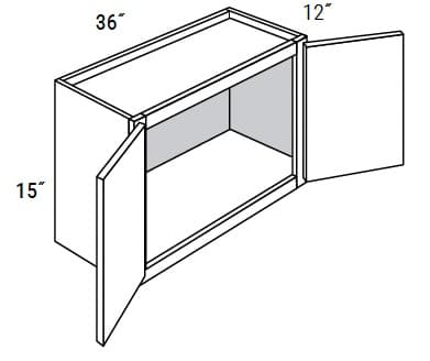 Amesbury Recessed - Wall Double Doors W/ 2 Butt Doors 15" Tall