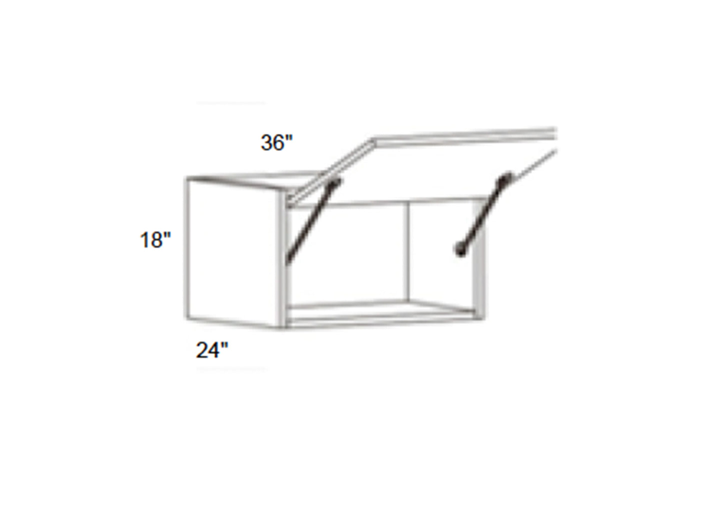 Trends - Wall Single Door Lift Up Cabinet 24" Deep