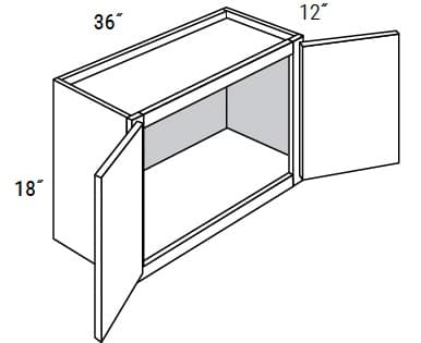 Amesbury Recessed - Wall Double Doors W/ 2 Butt Doors 18" Tall