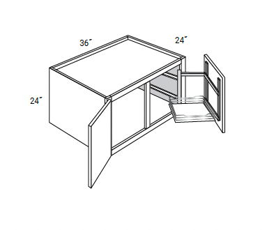 Amesbury Recessed - Wall Refrigerator Cabinets 2 Doors 24" Deep W/Butt Doors and Pullout Shelf