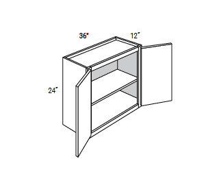 Amesbury Recessed - Wall Double Doors W/ 2 Butt Doors 24" Tall