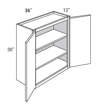 Amesbury Recessed - Wall Double Doors W/Butt Doors 30" Tall