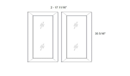 MX Recessed - No Mullion Style Clear Glass Butt Doors