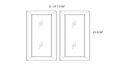 MX Recessed - No Mullion Style Clear Glass Butt Doors
