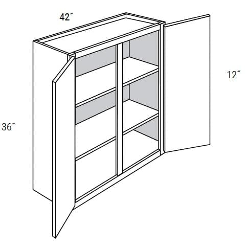 Amesbury Recessed - Wall Double Doors 36" Tall W/Center Stile