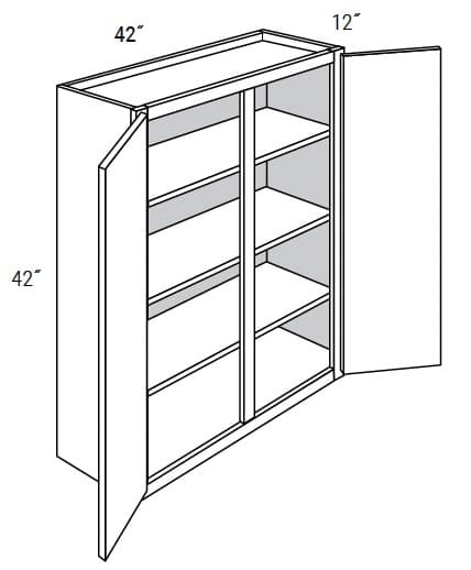 Amesbury Recessed - Wall Double Doors 42" Tall W/Center Stile