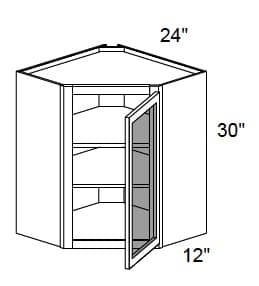 California - Wall Diagonal Cabinets W/ Clear Glass Doors No Mullions