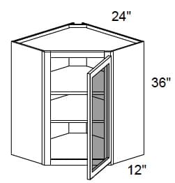 California - Wall Diagonal Cabinets W/ Clear Glass Doors No Mullions